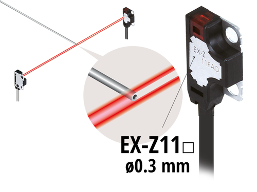 EX-Z photoelectric sensor, capable of sensing an extremely small Ø 0.3mm object without optional slit (EX-Z11□)