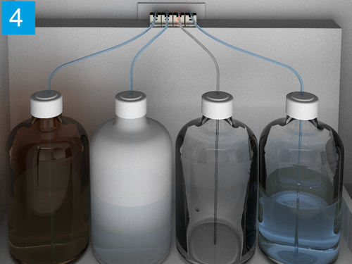 Empty detection for reagent / washing liquid