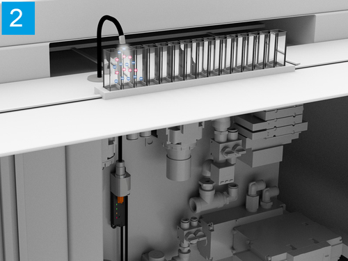 Static charge removal from reaction container before liquid dispensing