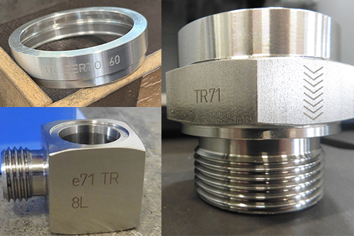 Laser Marking of Stainless-Steel Machine Parts Examples