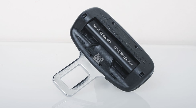 Laser marking on seat belt tongue